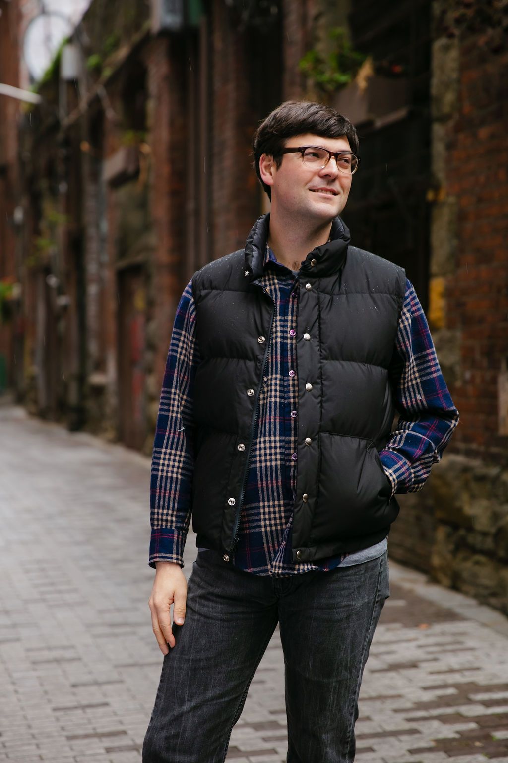 Down Italian Vest - Black