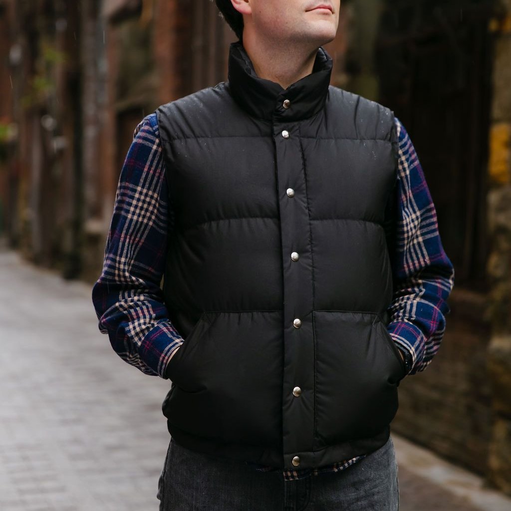 Down Italian Vest - Black