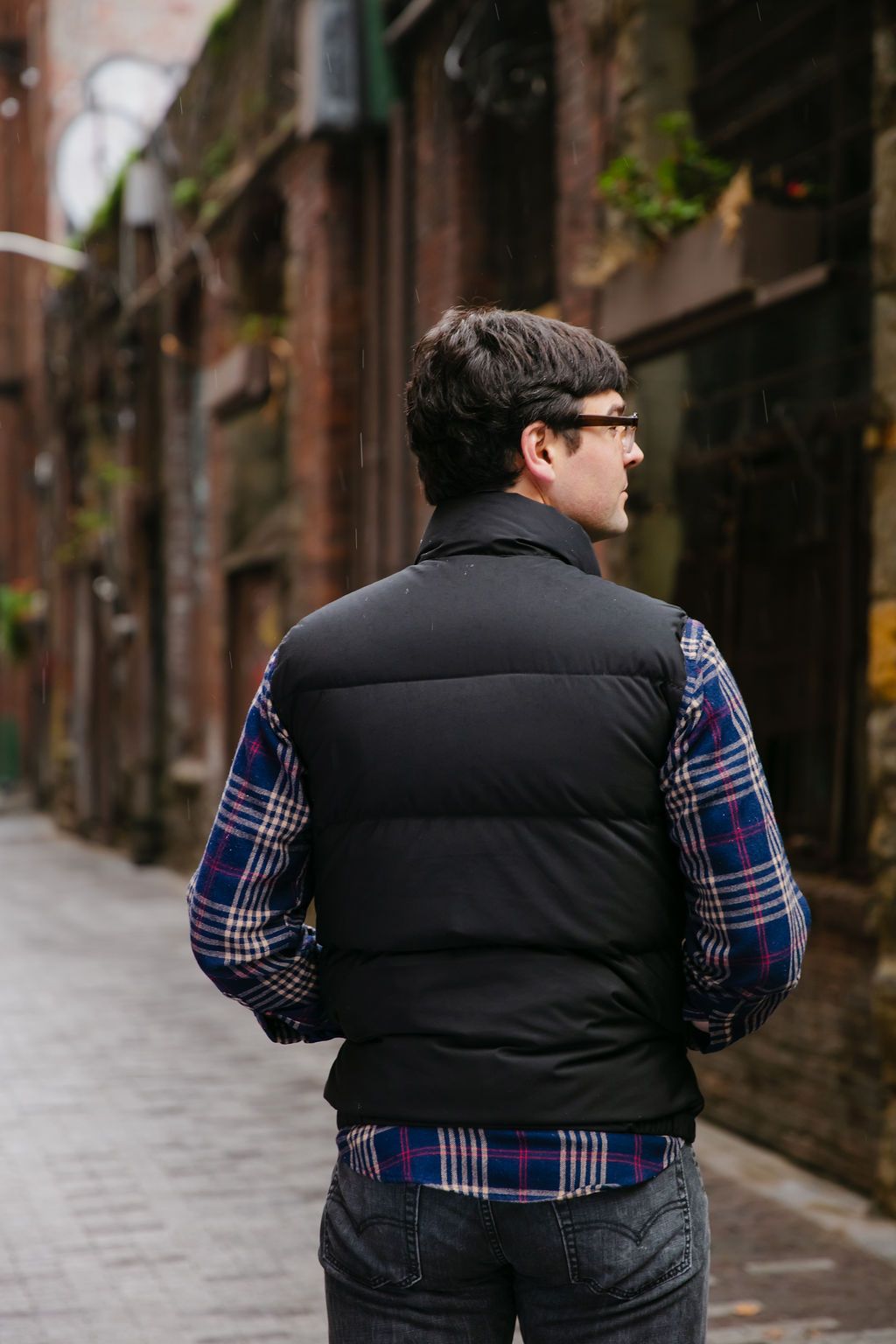 Down Italian Vest - Black