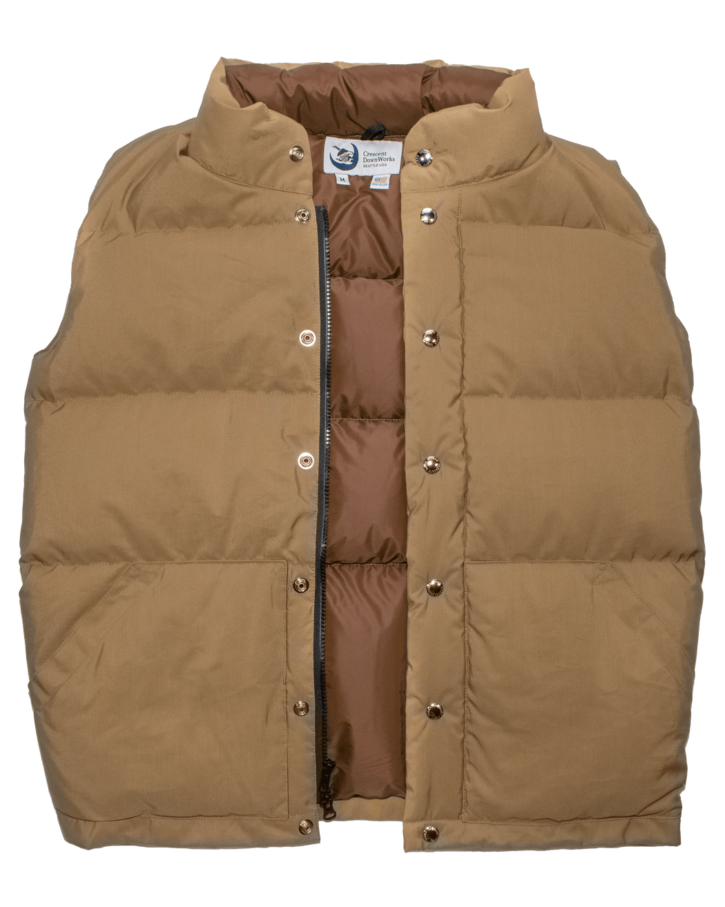 Down Italian Vest - Tan