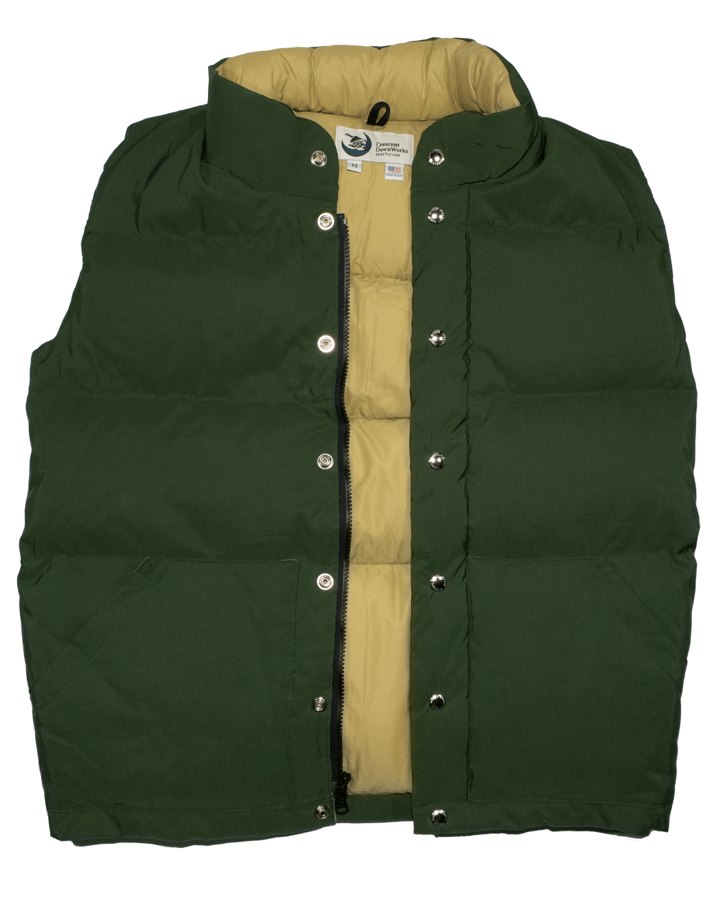 Down Italian Vest - Olive