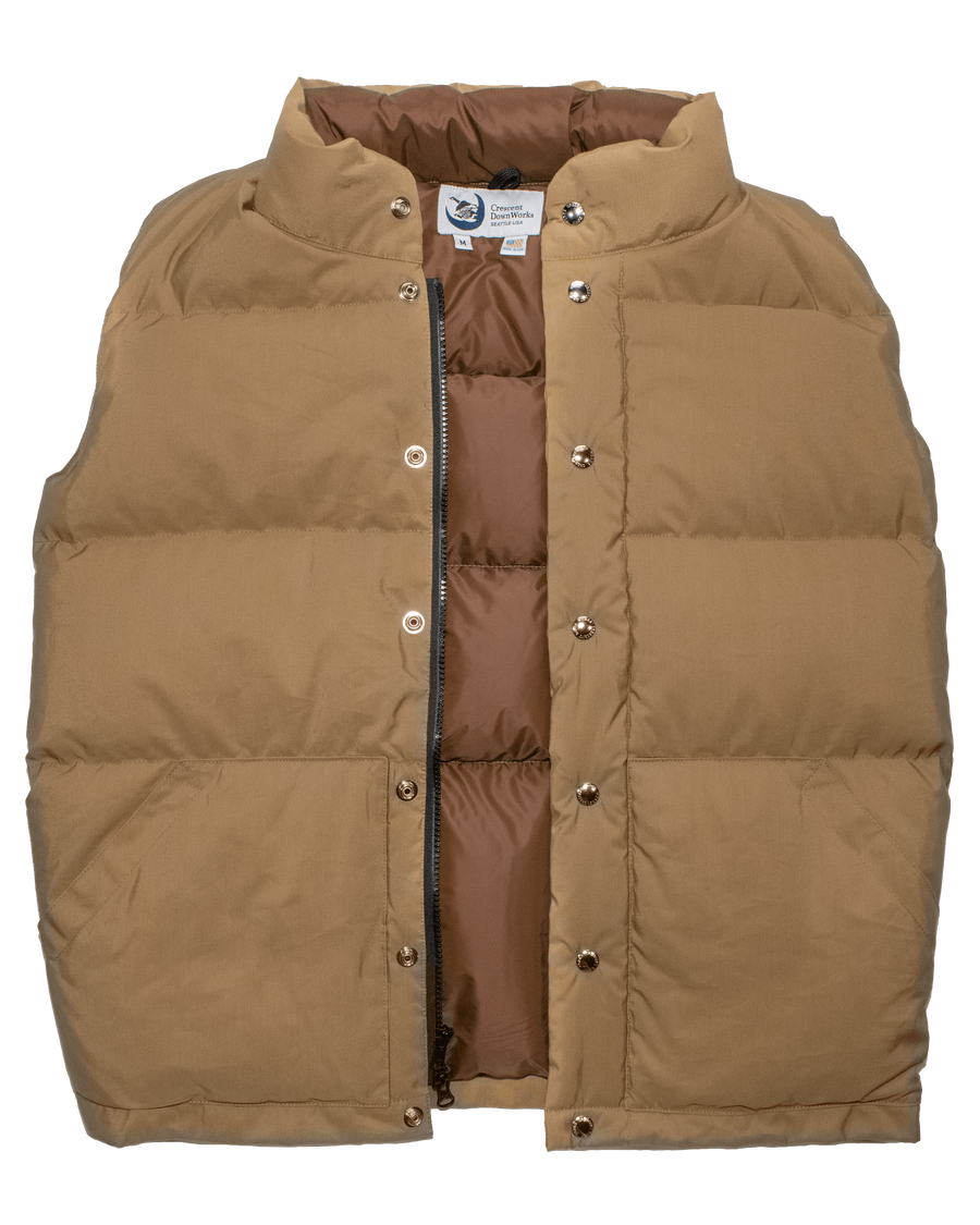 Down Italian Vest - Tan